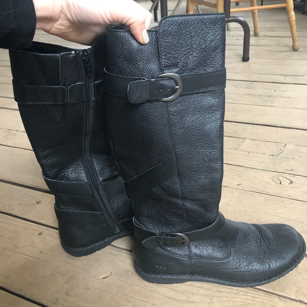 b.o.c black Leather Riding Boots SZ 8.5